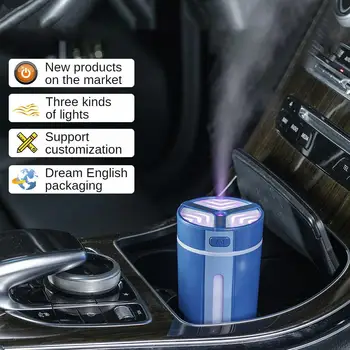 300mL Autó Párásító Intelligens Start-stop Színes Hangulat Fény-Aromaterápia Diffúzor Párásító Díszek, Autó Elektronika