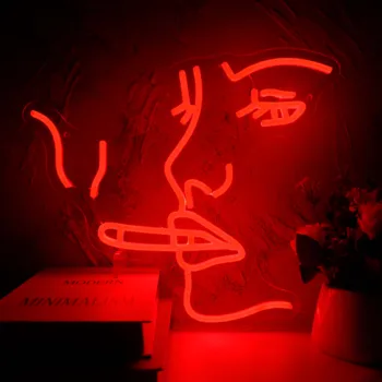 A nők a Dohányzás neonreklám Akril Neon Lámpa Fali Dekor Lány Fiú Szoba Esztétikai Room Decor Bár Holiday Party USB LED Neon