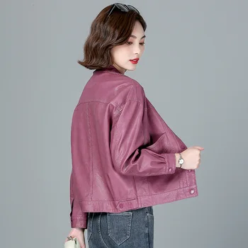 Alkalmi Bőr Kabát Női 2023 Rövid Vékony Bőr Kabátok egysoros Motoros Kabátok koreai Streetwear Roupas Femininas