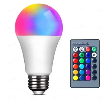 E27 LED RGB Lámpa, Reflektor Izzó 85-265V 220V Bombillas 4W LED 10W 15W IR Távirányító Led Izzó Okos RGBW Led Lámpa, lakberendezés