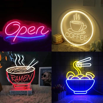 Egyéni Noddles neonreklám Nyitott Fali Tábla Led USB Lóg Hangulatú Este Lámpa Üzlet, Bár, Klub, kávézó, Dekoráció