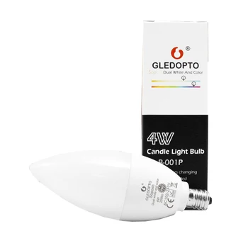 Gledopto Zigbee 3.0 Smart LED Izzó, Gyertya Fény 4W E12 E14 RGB+CCT Működik Zigbee2MQTT Smartthings Echo Plusz