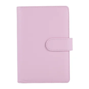 Költségvetés , A6 PU Bőr Notebook Tervező Szervező Újratölthető 6 Gyűrű, motivációs Levél Matrica Címke Rózsaszín