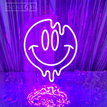 Mosolygós Arccal neonok Szoba Fal LED Neon Sign Lámpa Buli Hangulatú Hálószoba Dekoráció neonreklám Születésnapi Ajándék Éjszakai Fény Dekoráció