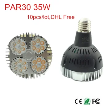 Par30 LED 35W Reflektorfénybe Par 30 Izzó Lámpa E27 Indooor nagy teljesítményű Lámpa fekete-fehér test, 85V-265V Meleg/Természetes/Hideg 10db/sok