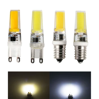 Szabályozható E14 G9 Mini COB LED Lámpa 9W LED Szilikon Kristály Lámpák 220V Csillár, Kristály, Fény, Meleg, hideg Fehér Izzó 2508