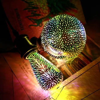 Évjárat Edison-Izzó Csillag Tűzijáték Lámpa 3D Dekoráció LED Izzó Ünnepi Éjszakai Fény Újdonság karácsonyfa E27 6W